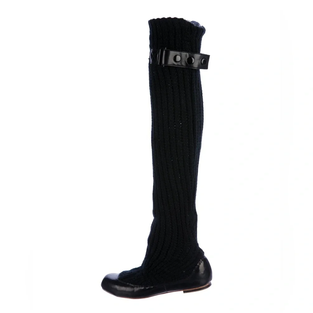 STELLA MCCARTNEY x ADIDAS Adhara Knit Over the Knee High Ballet Flat Boots 6